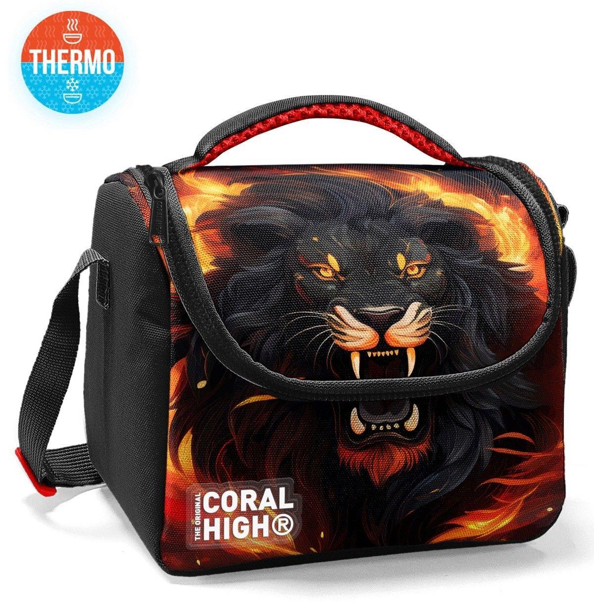Coral High Erkek Çocuk İlkokul Beslenme Çantası, Siyah Kükreyen Aslan, Isı Yalıtımlı 22771