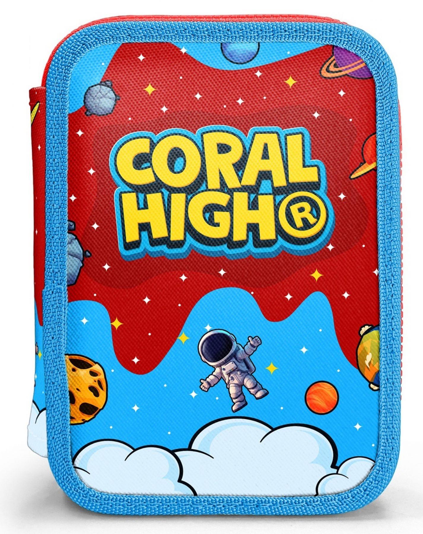 Coral High Erkek Çocuk Kırmızı Mavi Astronot Baskılı Katlı Organizer Kalemlik (Kalem Kutusu) 31113