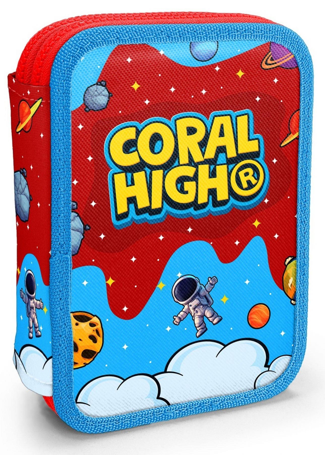 Coral High Erkek Çocuk Kırmızı Mavi Astronot Baskılı Katlı Organizer Kalemlik (Kalem Kutusu) 31113