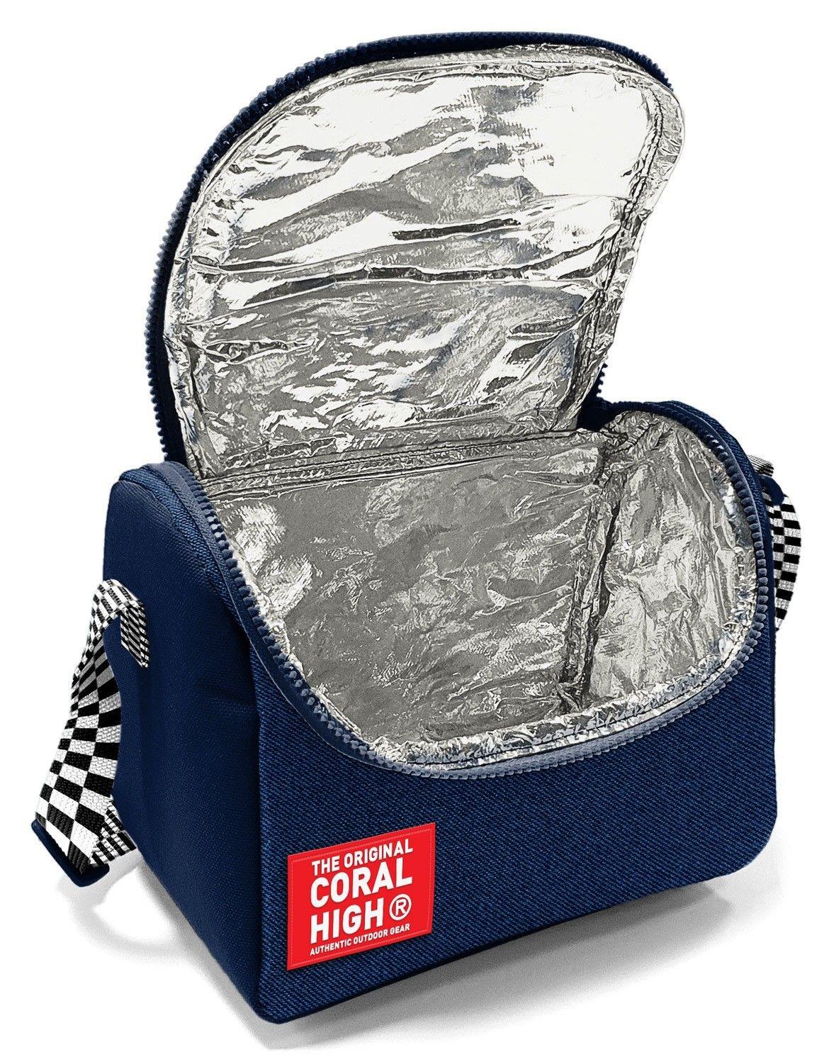 Coral High Erkek Çocuk Lacivert Siyah Beyaz Dama Desenli Isı Yalıtımlı Beslenme Çantası 37134