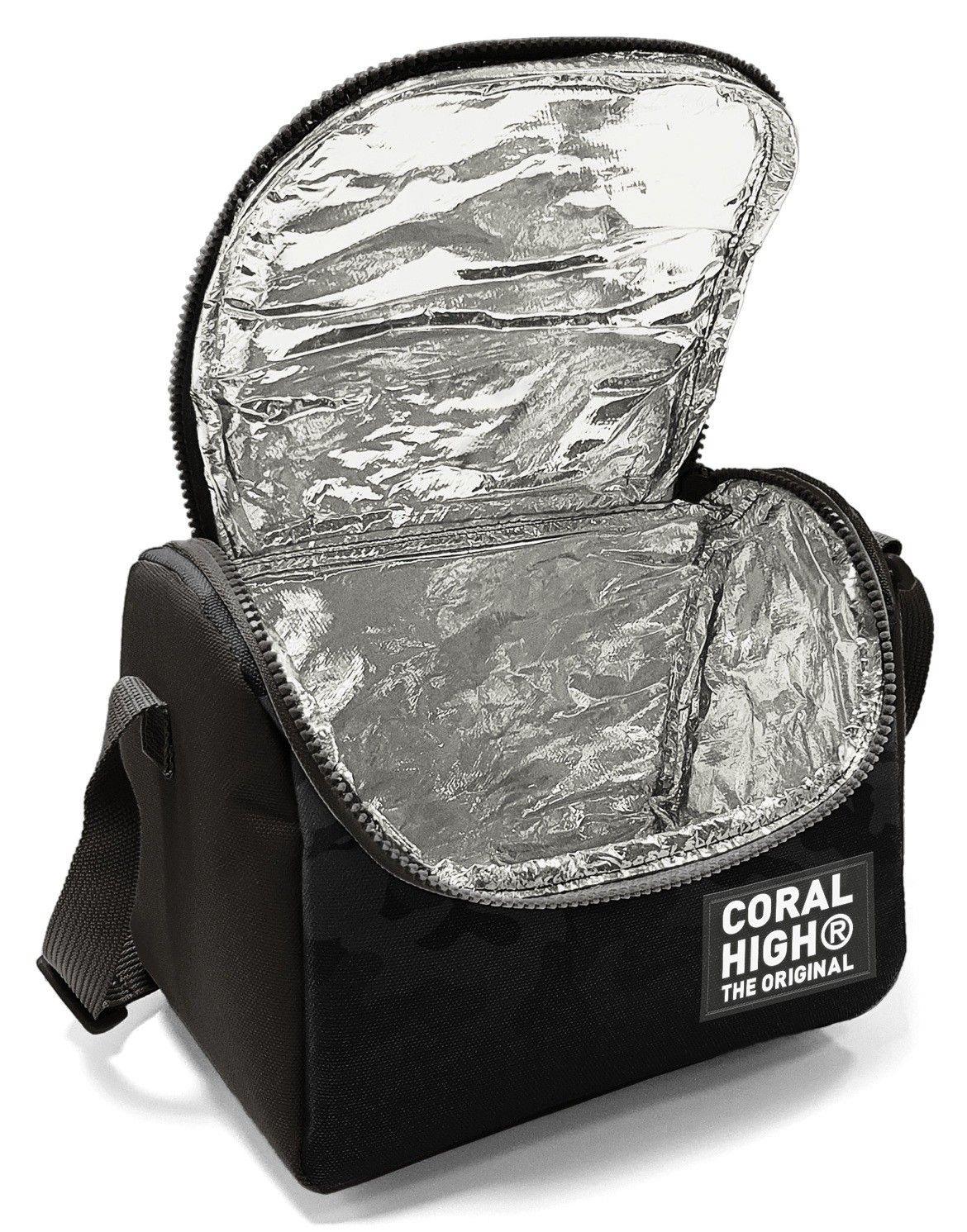 Coral High Erkek Çocuk Siyah Gri Kamuflaj Desenli Isı Yalıtımlı Beslenme Çantası 37138