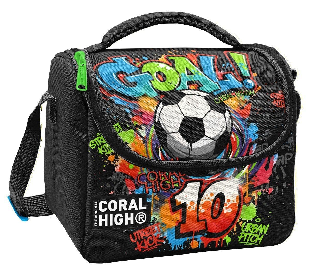 Coral High Erkek Çocuk Siyah Yeşil Goal Baskılı Isı Yalıtımlı Beslenme Çantası 37153