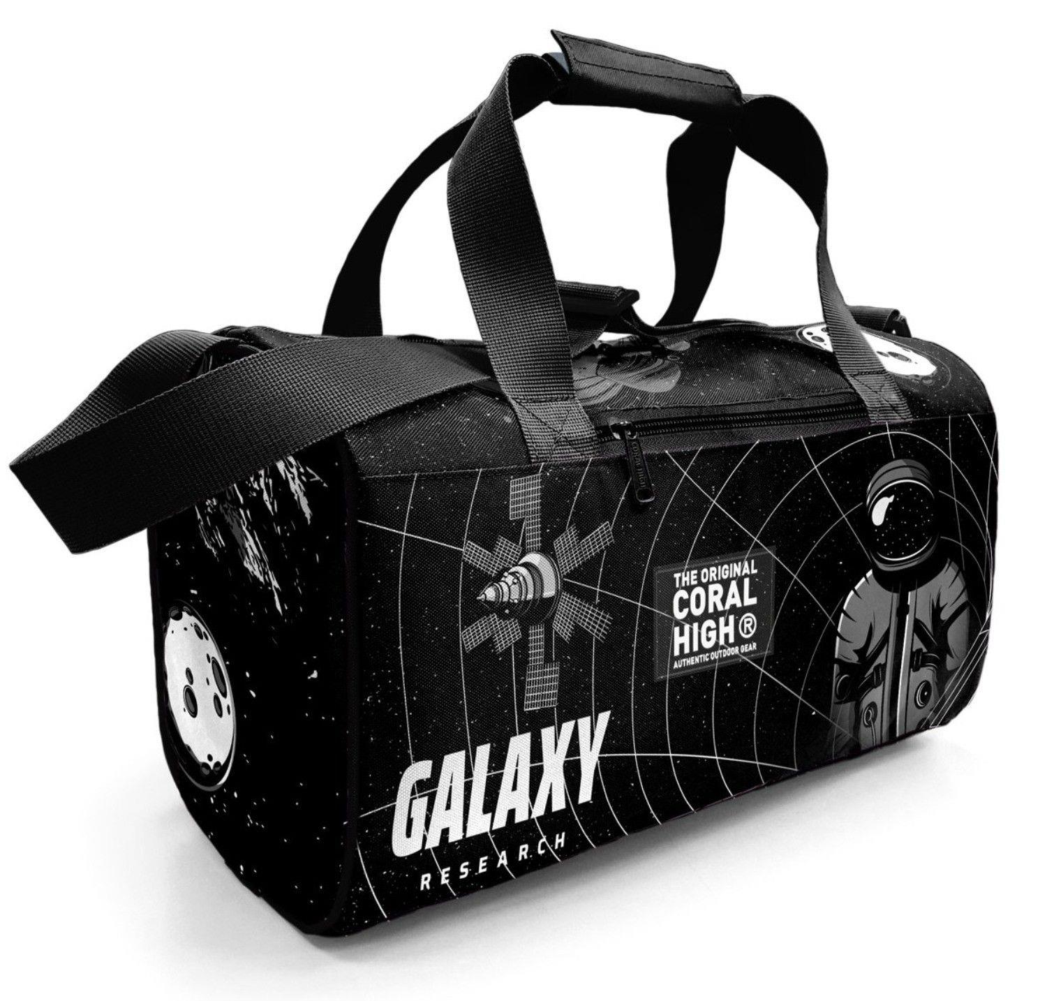 Coral High Erkek Çocuk Spor ve Seyahat Çantası - Siyah Galaxy Uzay Desenli - 27526