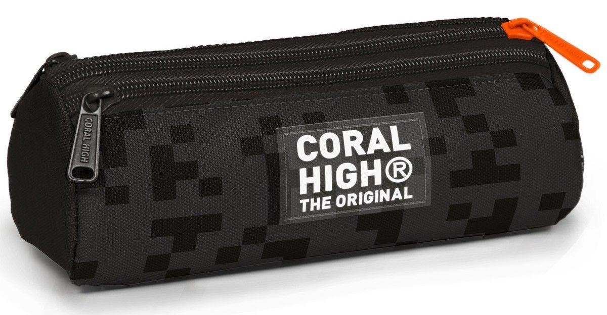 Coral High Erkek Çocuk Üç Bölmeli Okul Kalem Çantası - Gri - Siyah 11194