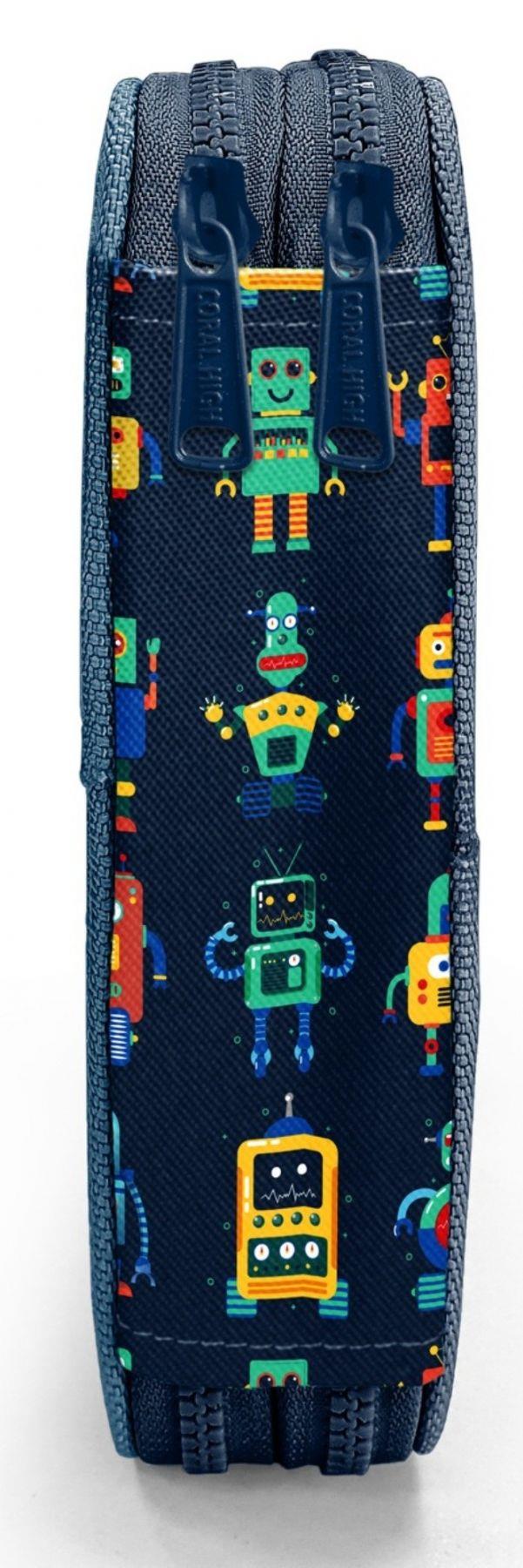 Coral High Erkek Çocuk Yeşil Sarı Robot Baskılı Katlı Organizer Kalemlik (Kalem Kutusu) 31121