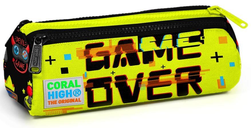 Coral High Game Over Baskılı İlkokul Sırt Çantası ve Kalemlik Seti - Erkek Çocuk - USB Soketli