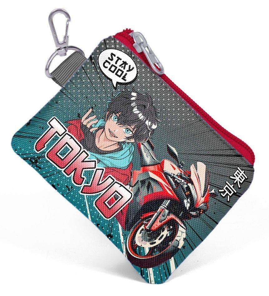Coral High Gri Nefti Anime Motorsiklet Bozuk Para Cüzdanı - Erkek Çocuk