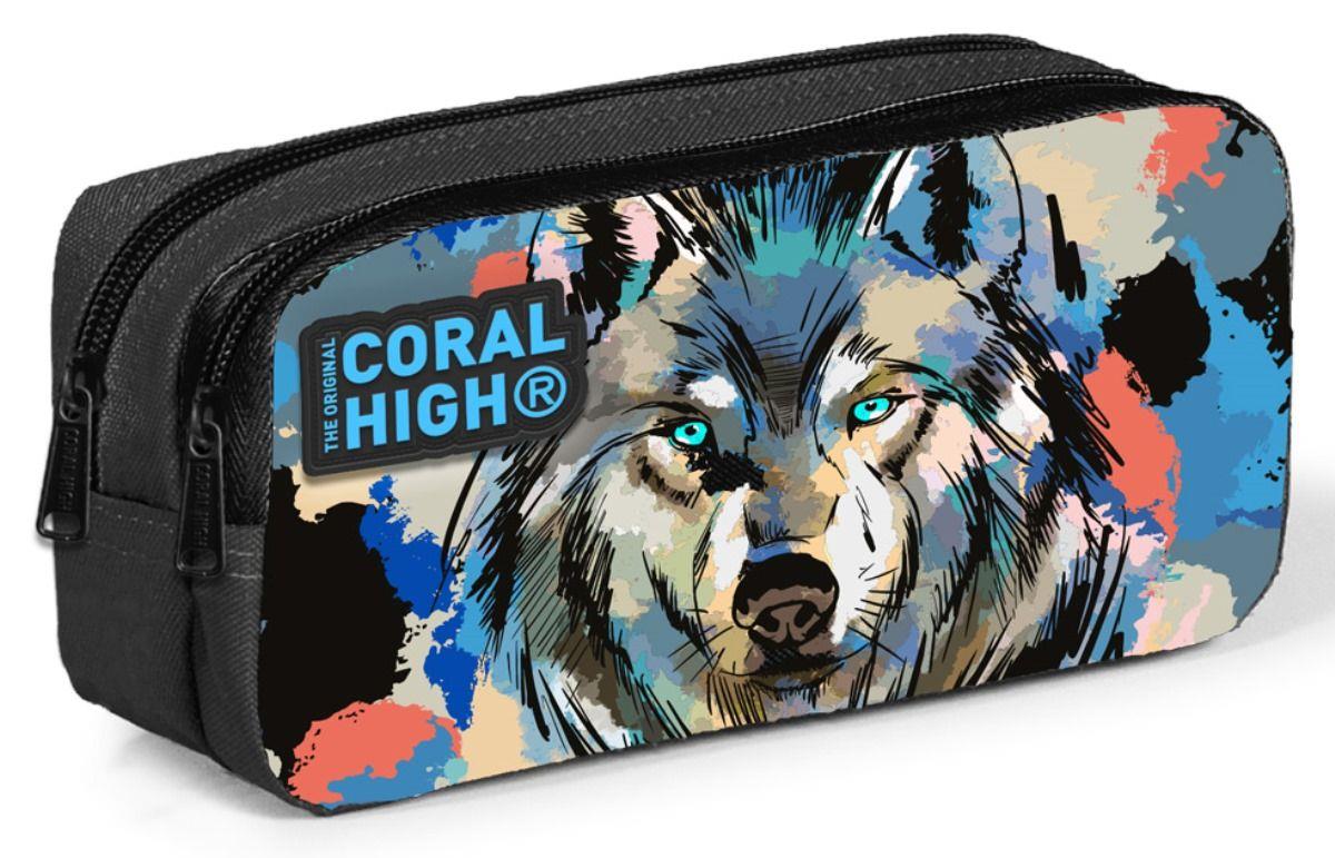 Coral High Gri Siyah Kurt Erkek Çocuk Beslenme Çantası Seti
