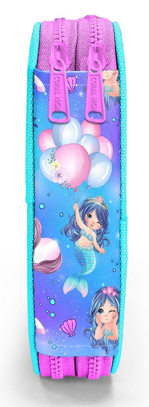 Coral High İki Karlı Organizer Kalemlik - Turkuaz Unicorn, Kız Çocuk, Turkuaz Unicorn 11138