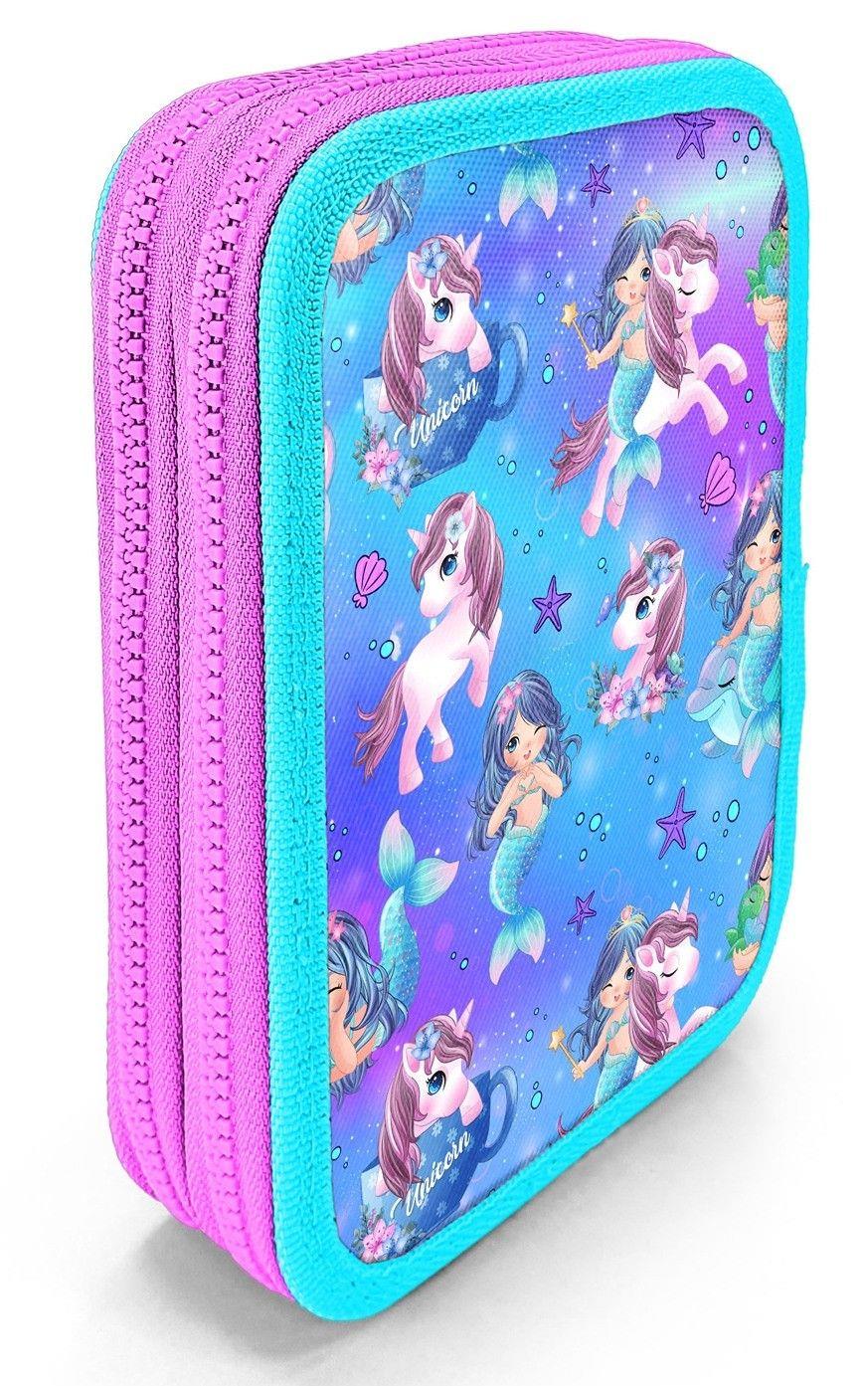 Coral High İki Karlı Organizer Kalemlik - Turkuaz Unicorn, Kız Çocuk, Turkuaz Unicorn 11138
