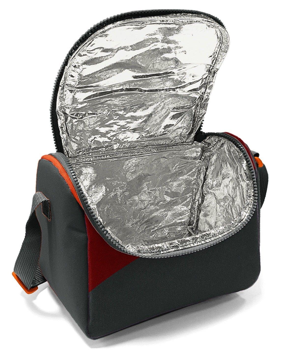 Coral High İlkokul Erkek Çocuk Okul Beslenme Çantası, Turuncu Bordo Gri Renkli, Termoslu (Isı Yalıtımlı) 22792