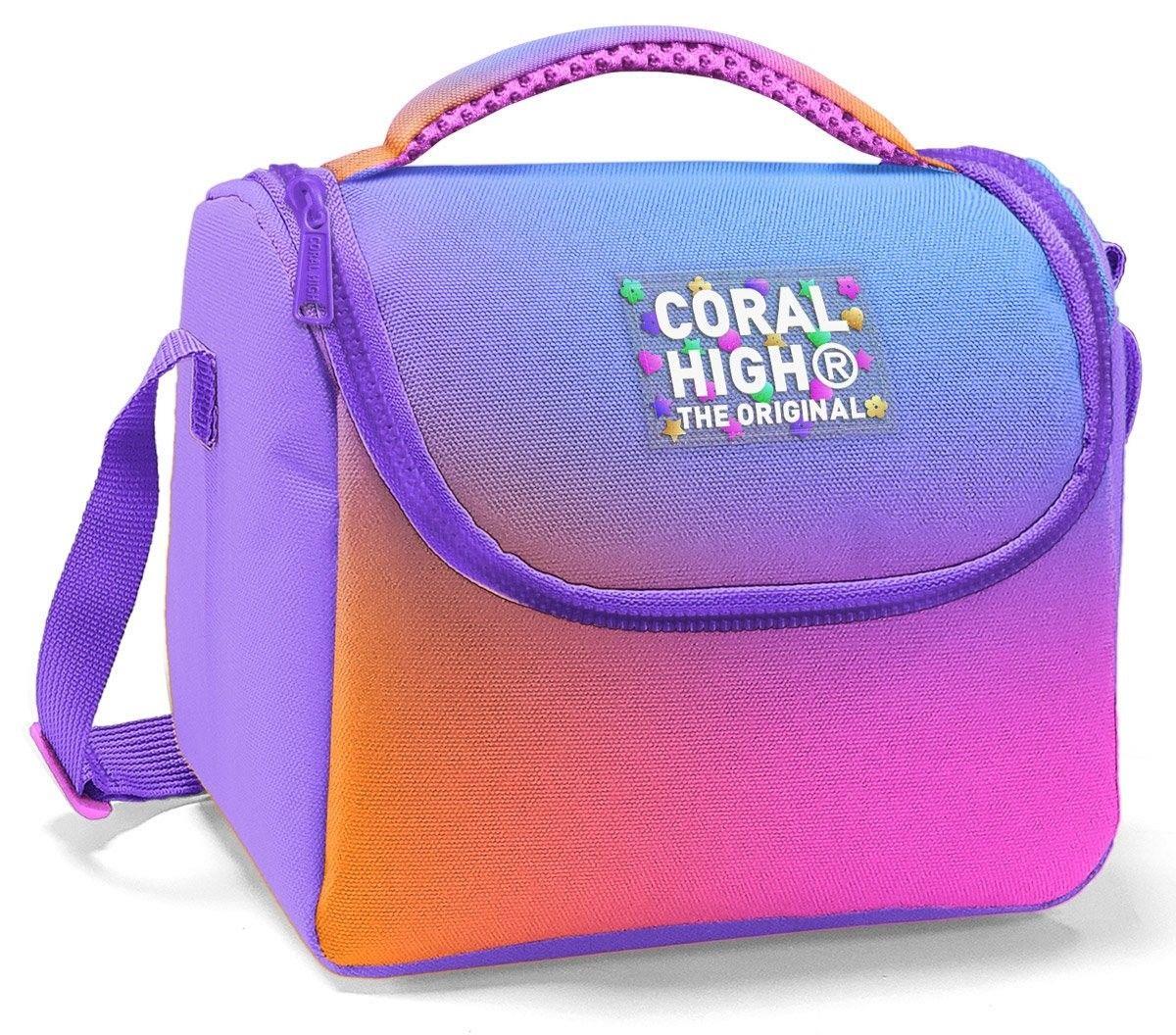 Coral High İlkokul Kız Çocuk Okul Beslenme Çantası, Turuncu Mor Renk Geçişli, Termoslu (Isı Yalıtımlı) 22775