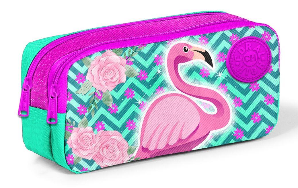 Coral High Kids İki Bölmeli Flamingo Baskılı Kalemlik - Kız Çocuk