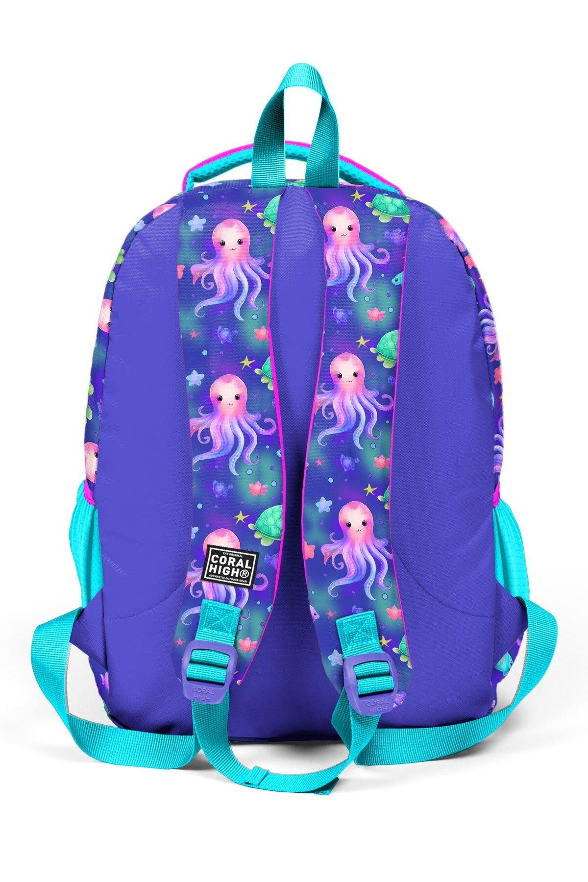 Coral High Kids Lavanta Turkuaz Deniz Temalı 3lü Okul Çanta Seti SET0114422 - Kız
