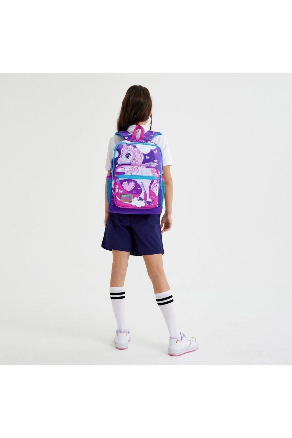 Coral High Kids Mor Pembe Unicorn Desenli 3lü Okul Çanta Seti - Kız
