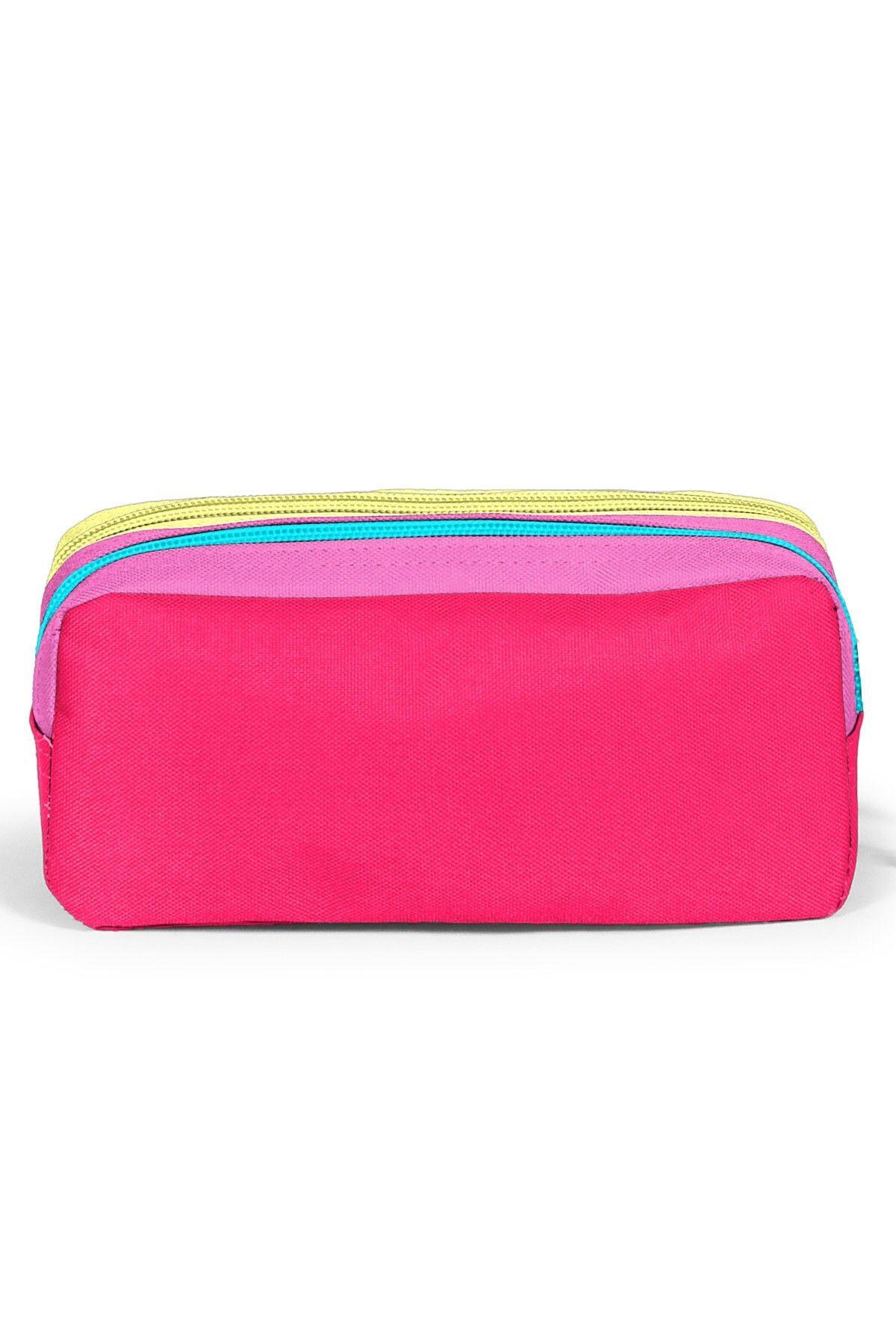 Coral High Kids Pembe Neon Mercan Fashion Girl Desenli 3lü Okul Çanta Seti SET0123669 - Kız