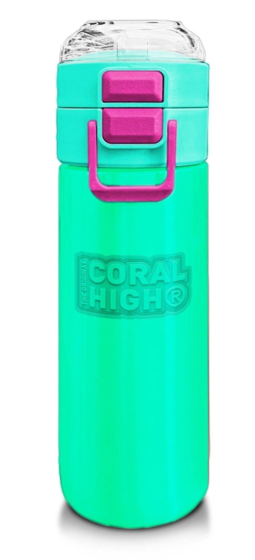 Coral High Kız Çocuk 500 ml Okul ve Günlük Paslanmaz Çelik Termos - Pembe Su Yeşili  - Sızdırmaz 31825
