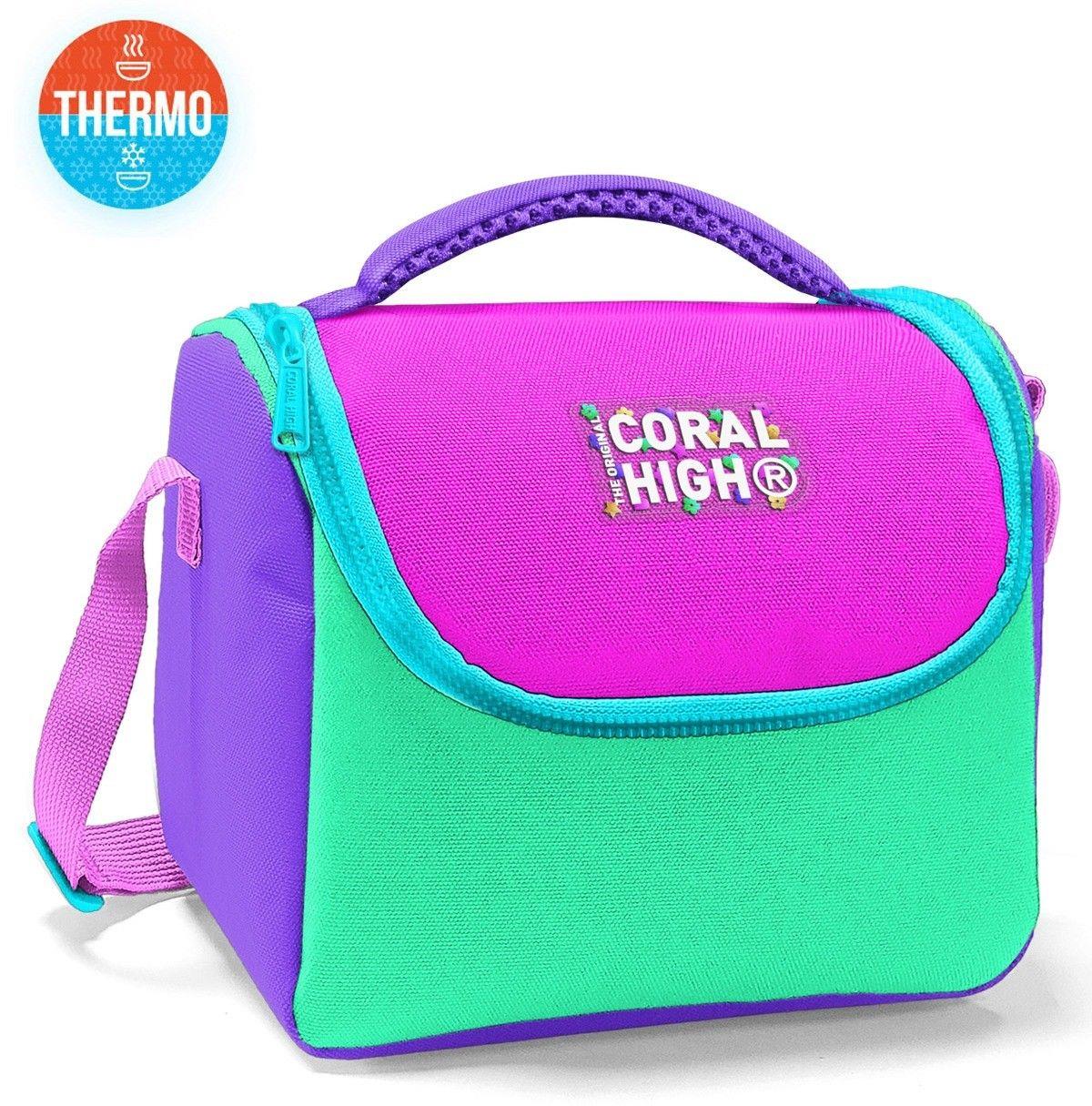 Coral High Kız Çocuk Beslenme Çantası - Thermo - Pembe Yeşil Çok Renkli 12787