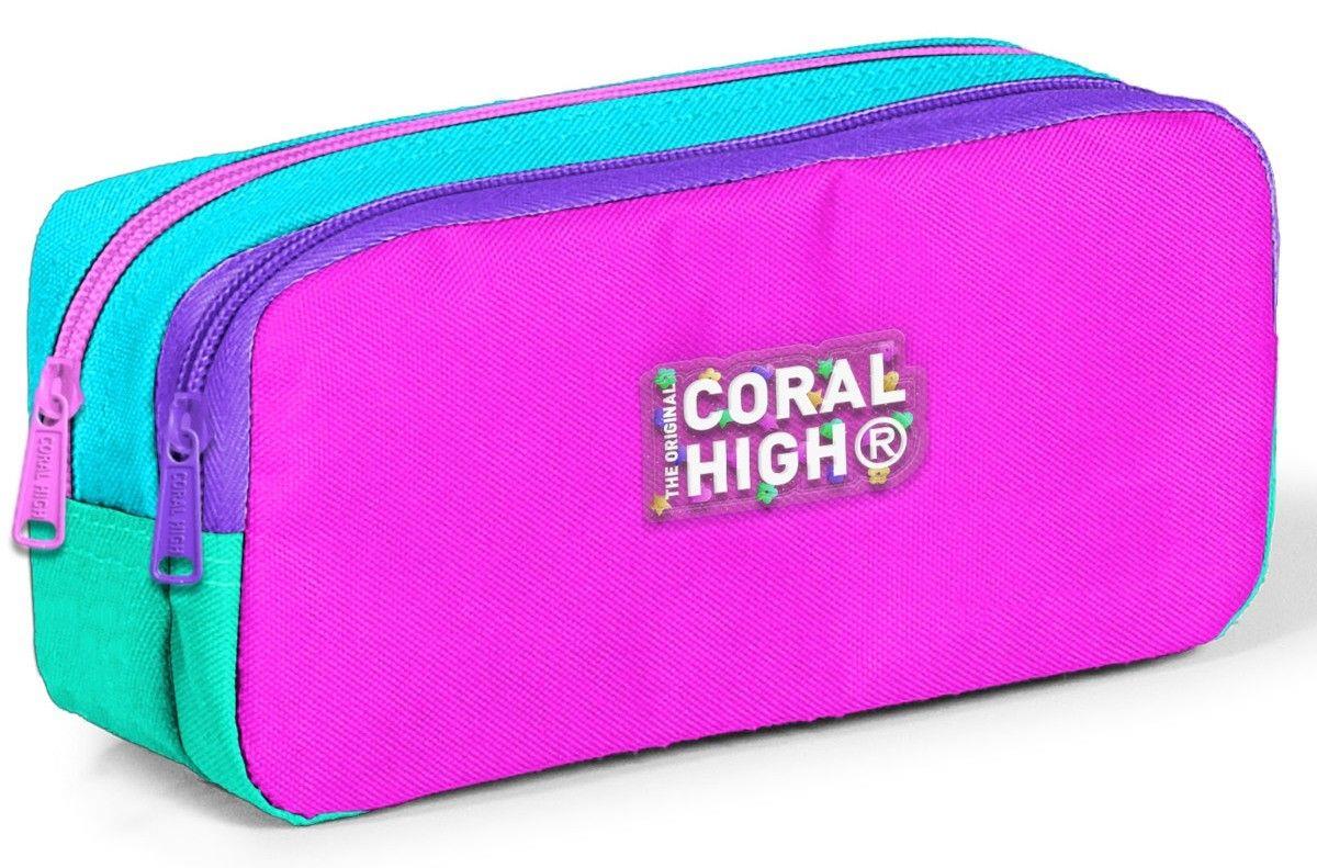 Coral High Kız Çocuk Pembe Renk İki Bölmeli İlkokul Okul Kalem Çantası 12117