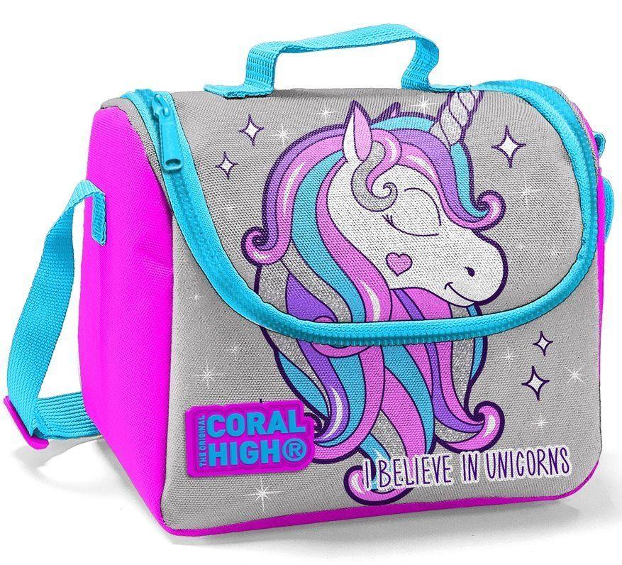 Coral High Kız Çocuk Pembe Unicorn 3lü Çanta Takımı - USB Soketli