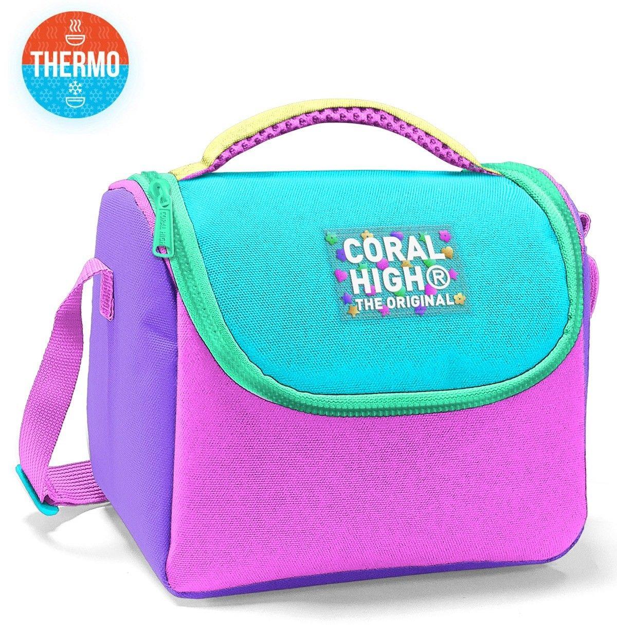 Coral High Kız Çocuk Termoslu Beslenme Çantası - Mor Yeşil Pembe Çok Renkli, Kız Çocuk 22776