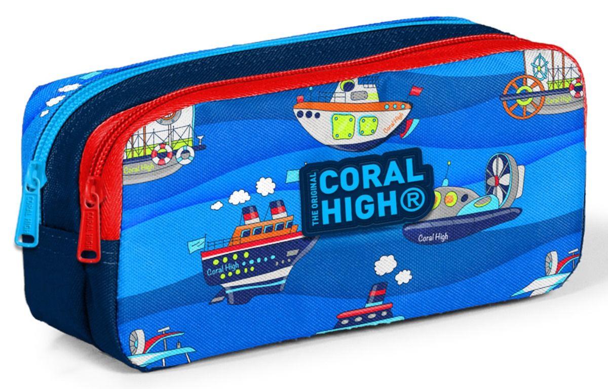 Coral High Lacivert Mavi Gemiler Erkek Çocuk Üçlü İlkokul Okul Çanta Seti