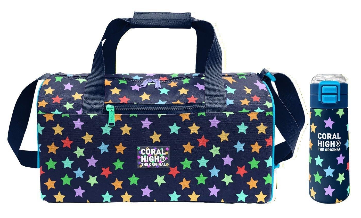 Coral High Lacivert Yıldız Desenli Kız Çocuk Spor Çantası ve 500 ml Çelik Matara Seti 27545