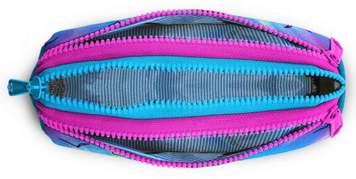 Coral High Mavi Pembe Flamingo Üç Bölmeli Kalem Çantası - Kız Çocuk