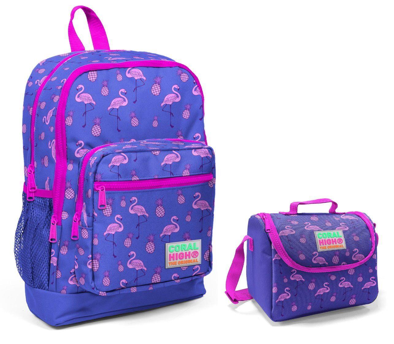 Coral High Mor Flamingo İlkokul Çantası ve Beslenme Seti - Kız Çocuk