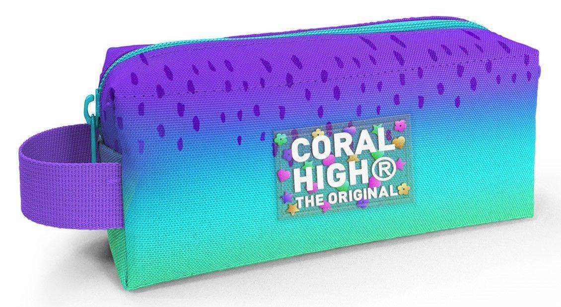 Coral High Mor Lila Renk Geçişli Tek Bölmeli Kalemlik - Kız Çocuk Kalem Çantası