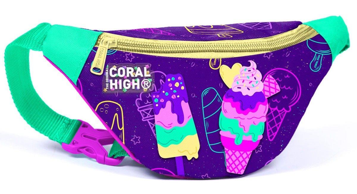 Coral High Mor Pembe Dondurma Baskılı Kız Çocuk Bel Çantası