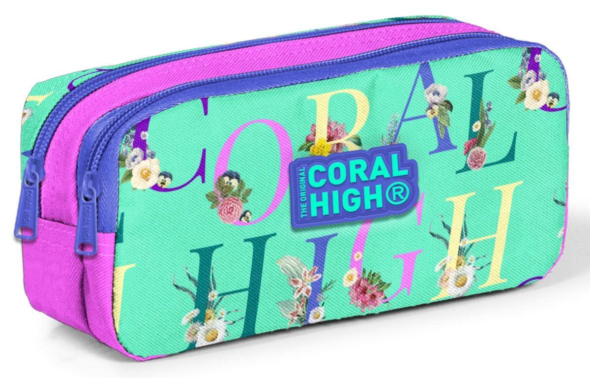 Coral High Mor Pembe Su Yeşili Kız Çocuk Beslenme Çantası Seti