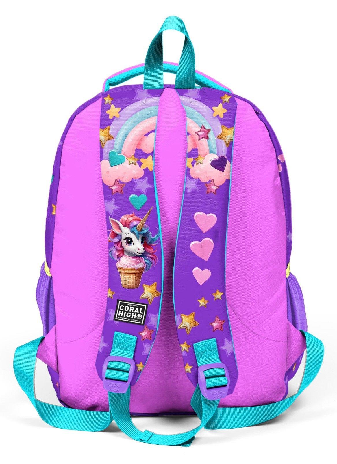 Coral High Mor Pembe Unicorn Kız Çocuk İlkokul Okul Sırt Çantası
