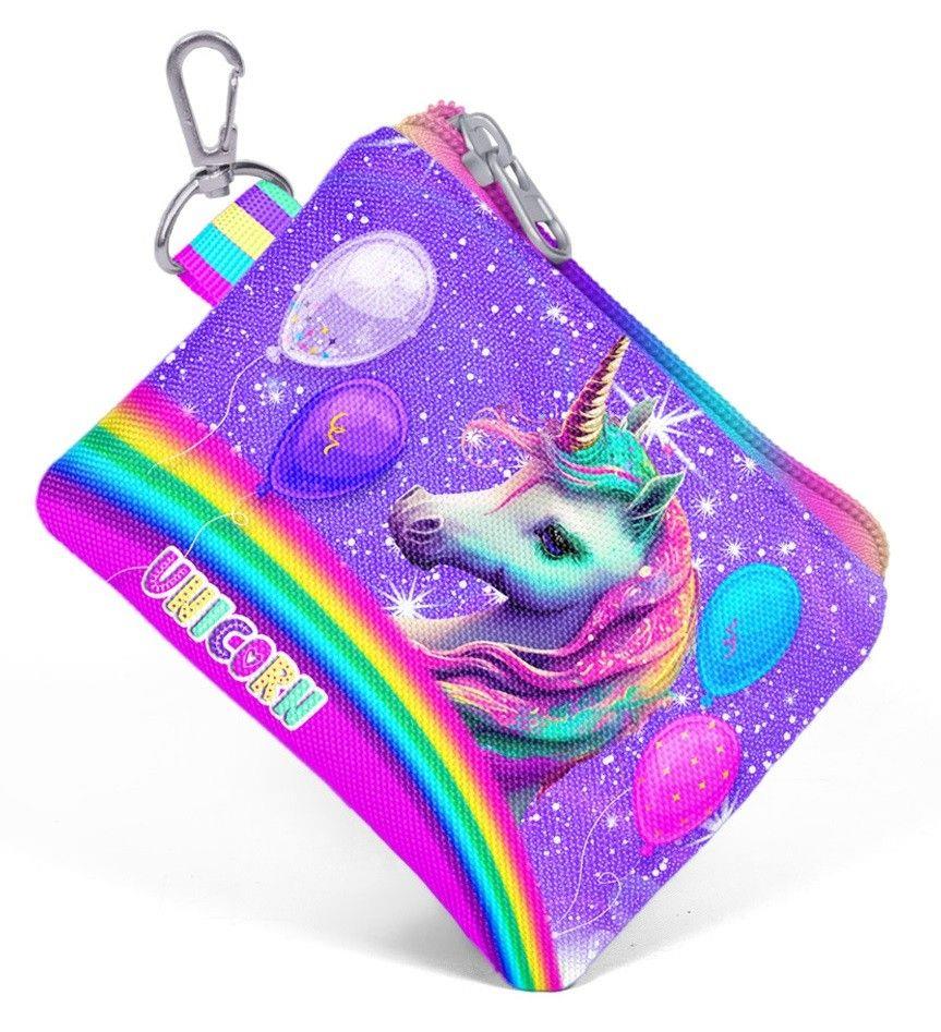 Coral High Mor Simli Unicorn Bozuk Para Çantası - Kız Çocuk