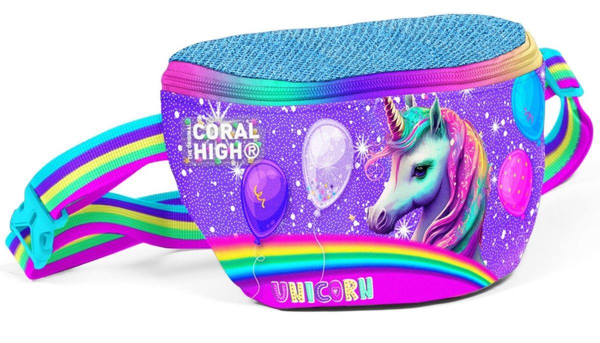 Coral High Mor Simli Unicorn Desenli Kız Çocuk Beşli Okul Çanta Seti - İlkokul ve Ortaokul İçin Uygun