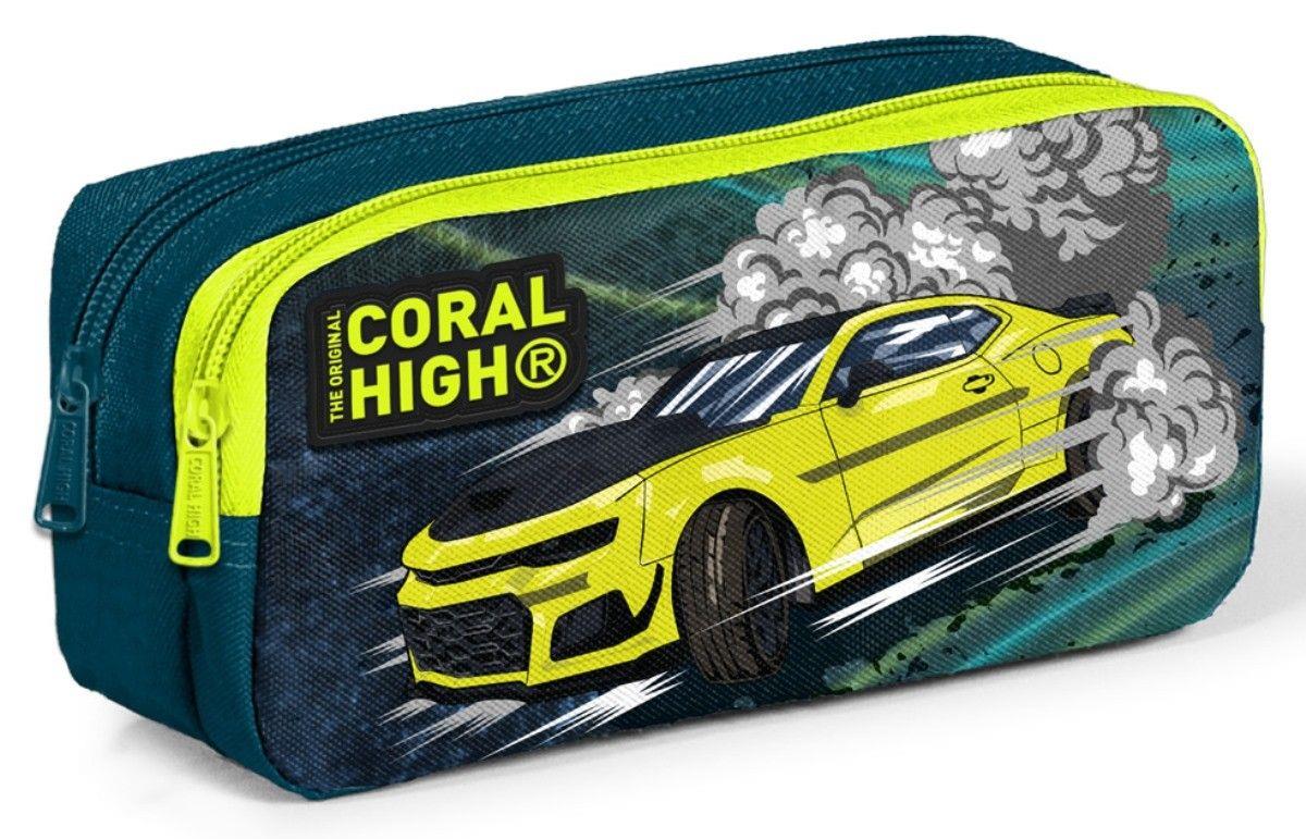 Coral High Nefti Sarı Araba İlkokul Sırt Çantası ve Kalemlik Seti - Erkek Çocuk