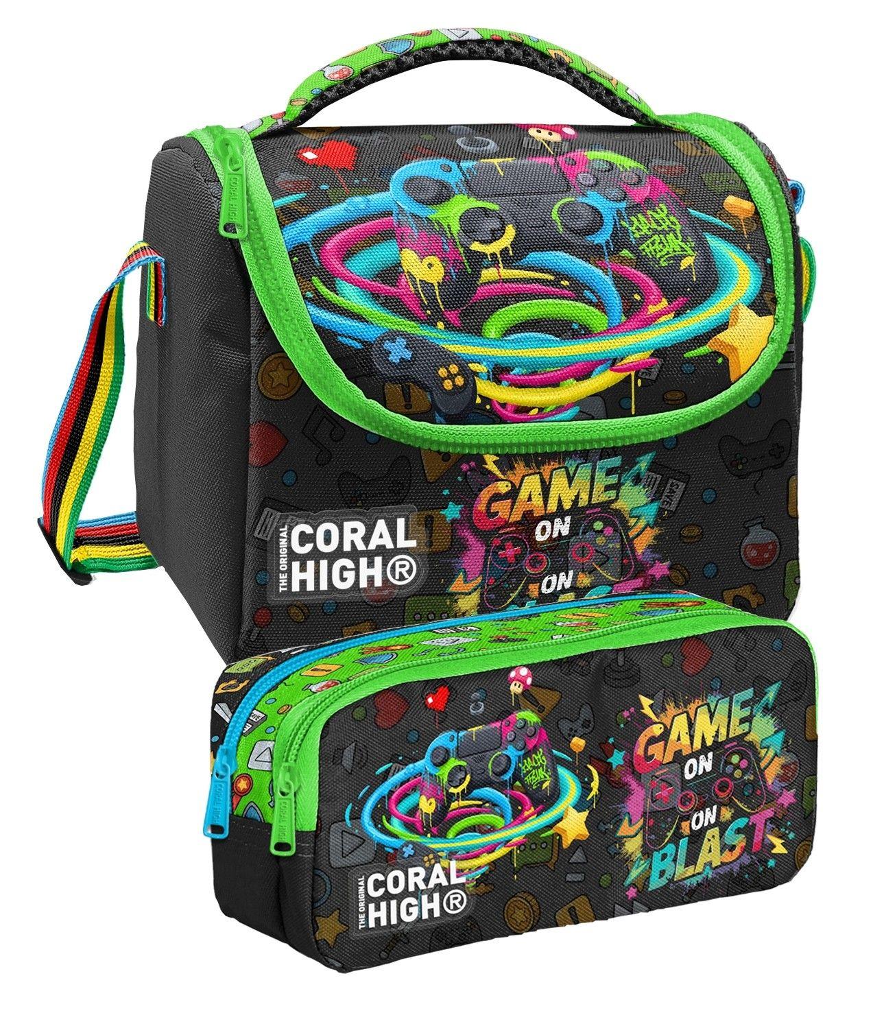 Coral High Oyun Baskılı Erkek Çocuk Beslenme ve Kalem Çantası Seti (37158+31058)
