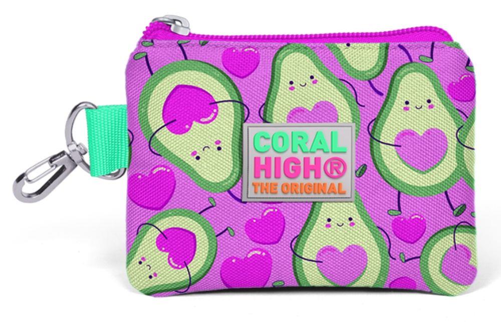 Coral High Pembe Avokado Desenli Bozuk Para Çantası