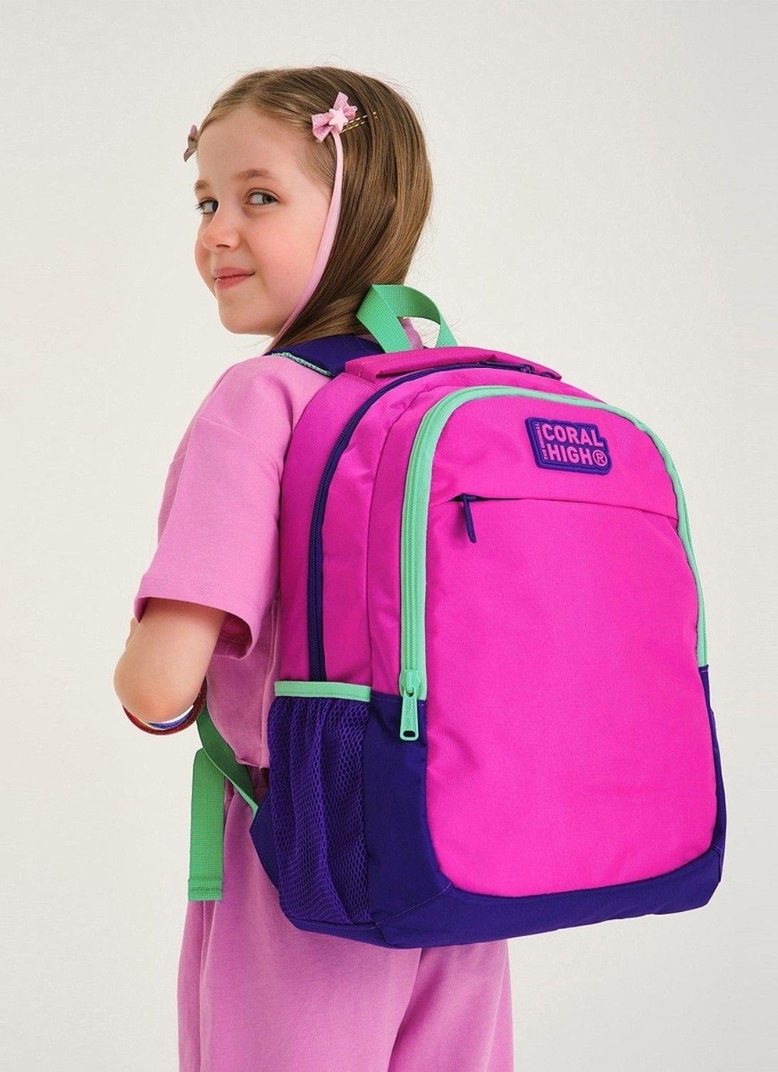 Coral High Pembe Mor Sırt Çantası ve Beslenme Seti - Kız Çocuk