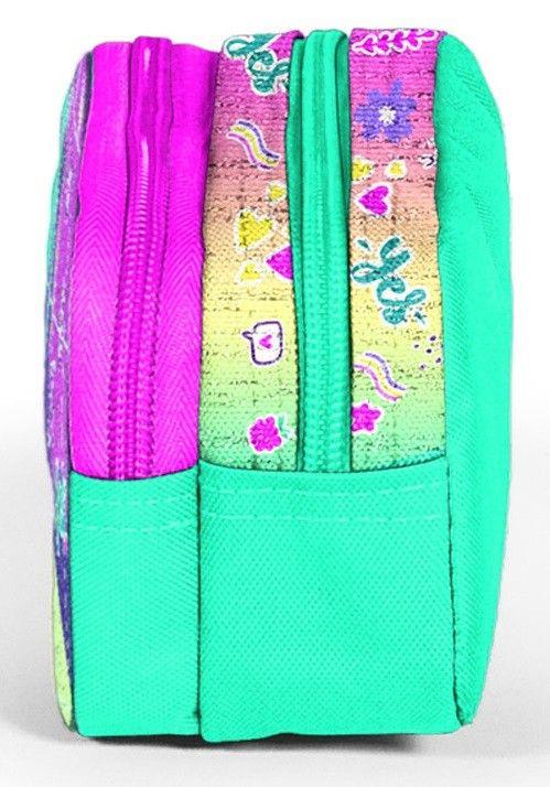 Coral High Pembe Su Yeşili Flamingo İki Bölmeli Kalem Çantası - Kız Çocuk