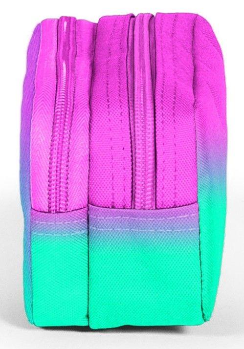 Coral High Pembe Su Yeşili Renk Geçişli İki Bölmeli Kalem Çantası - Kız Çocuk