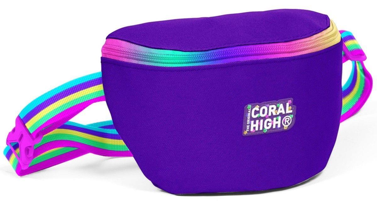 Coral High Rainbow Fermuarlı Mor Desenli Kız Çocuk Dörtlü Okul Çanta Seti - İlkokul ve Ortaokul İçin Uygun