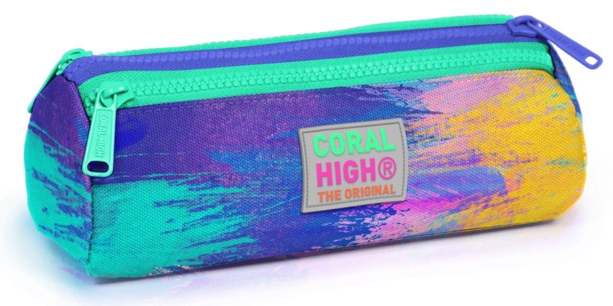 Coral High Renkli Airbrush USB Soketli Okul Çantası ve Kalemlik Seti - Kız Çocuk