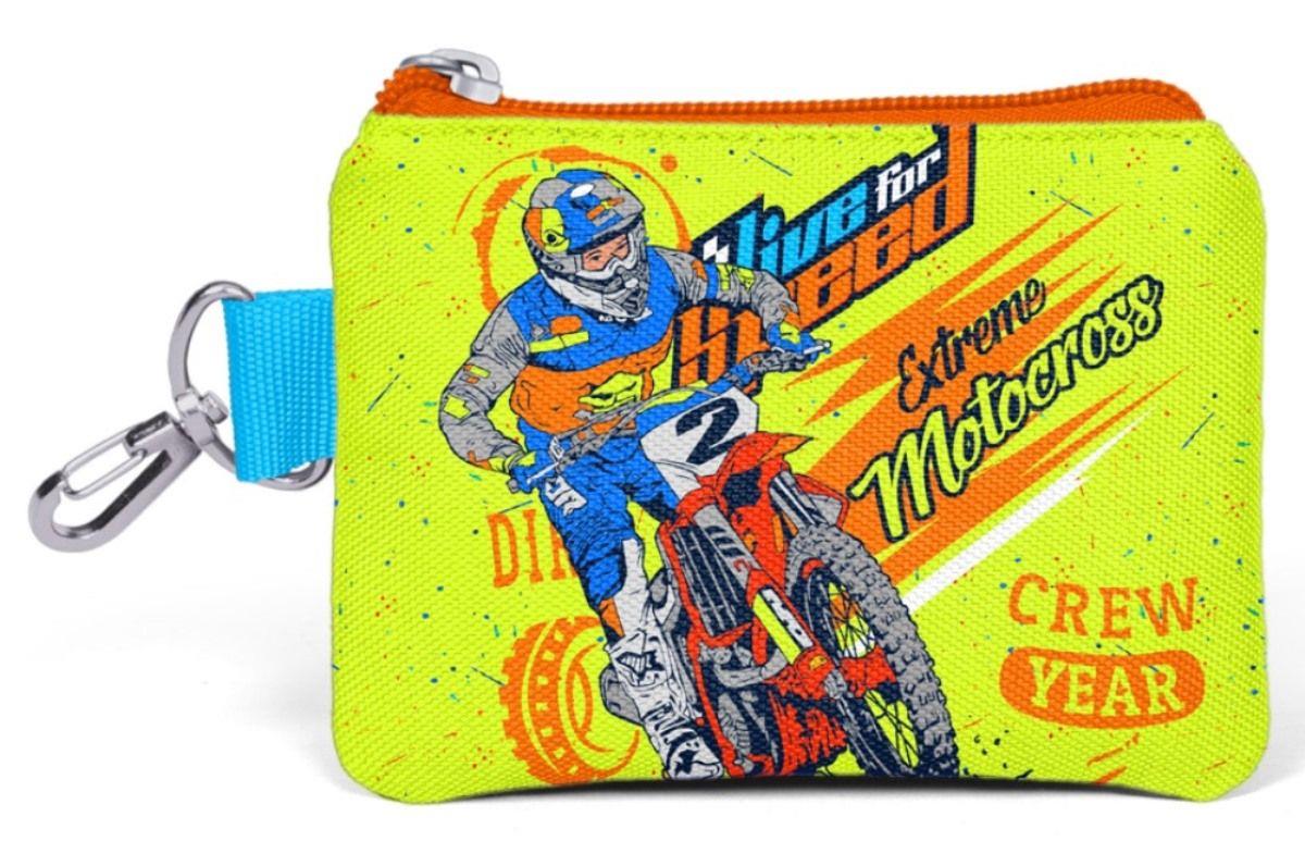 Coral High Sarı Motorsiklet Desenli Bozuk Para Çantası - Erkek Çocuk