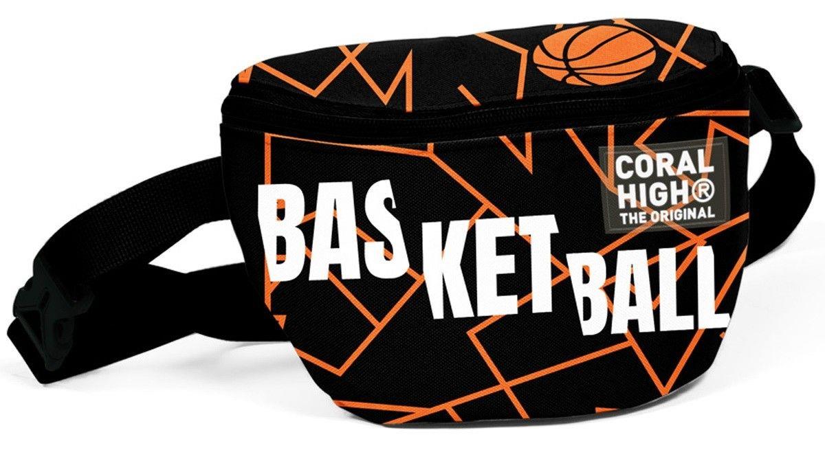 Coral High Siyah Basketbol Baskılı Erkek Çocuk Bel Çantası