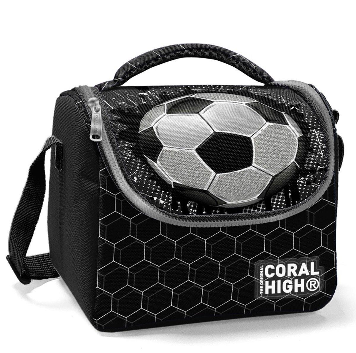 Coral High Siyah Futbol Isı Yalıtımlı Beslenme Çantası - Erkek Çocuk
