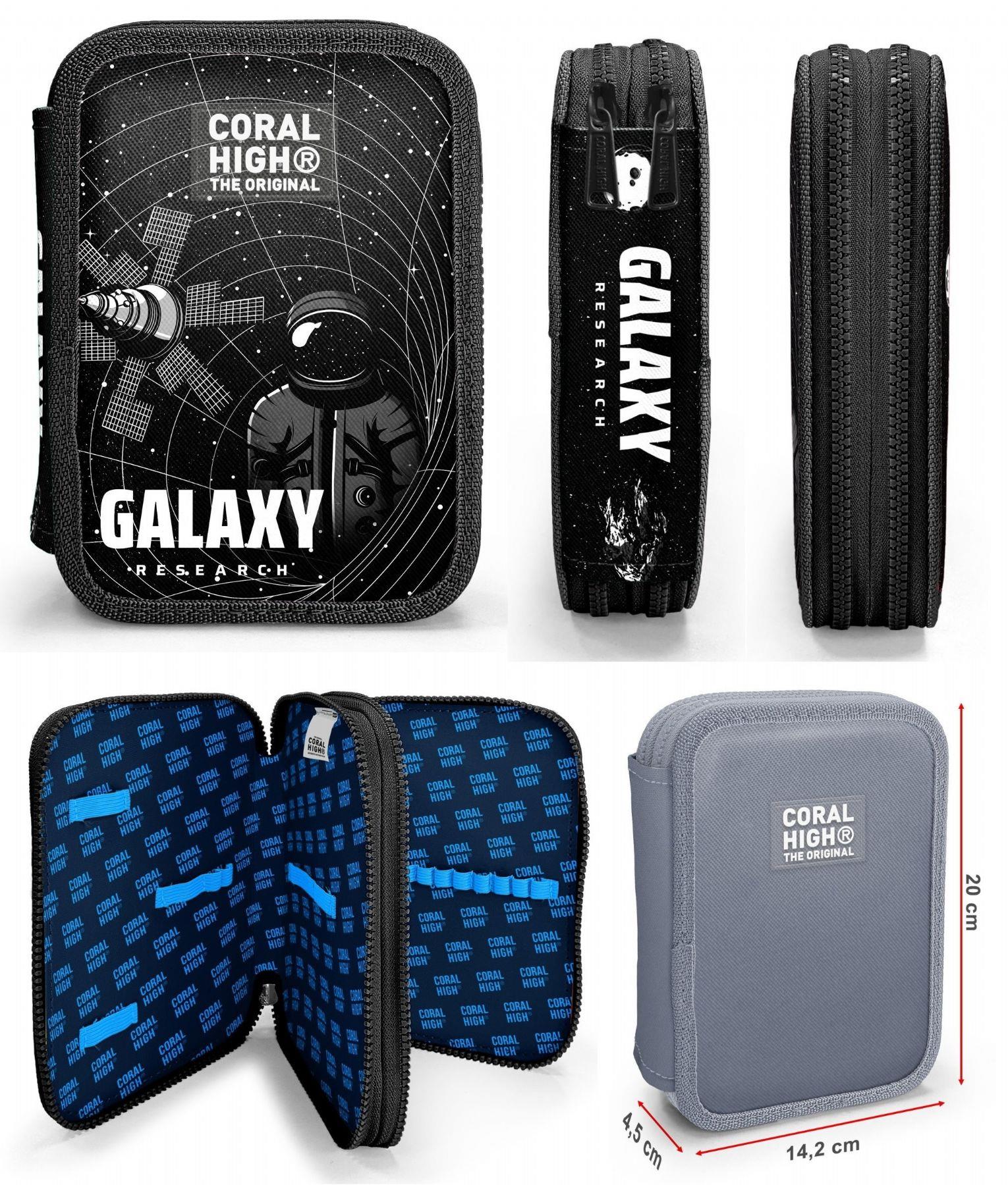 Coral High Siyah Galaxy Erkek Çocuk Okul Çantası ve Organizer Kalemlik Seti - İlkokul ve Ortaokul