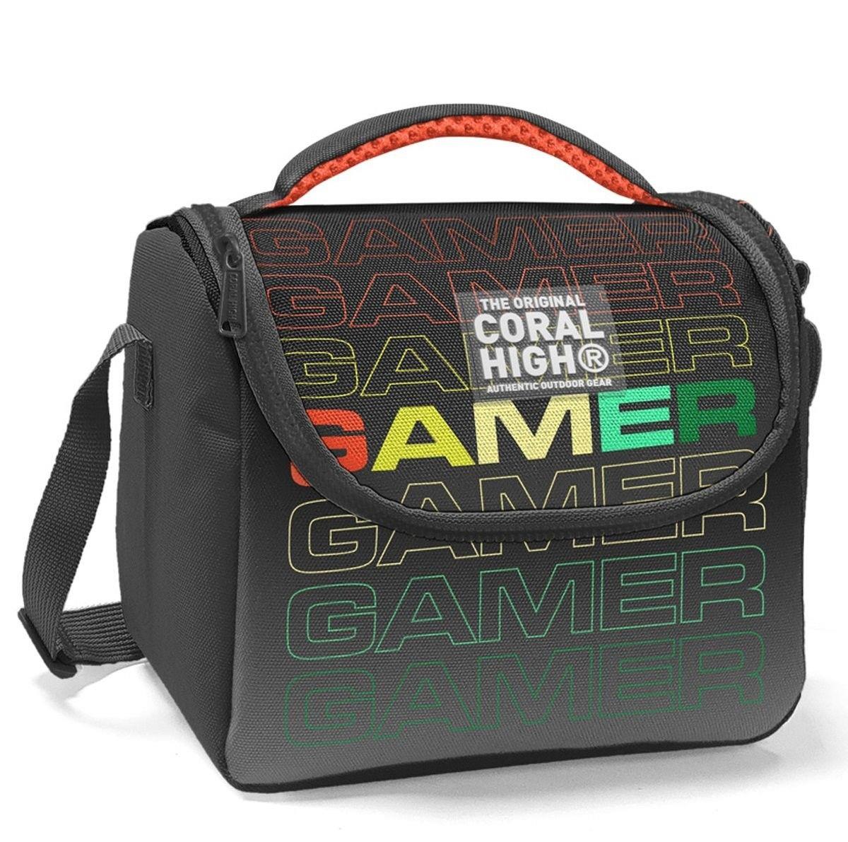 Coral High Siyah Gri Gamer Isı Yalıtımlı Beslenme Çantası - Erkek Çocuk