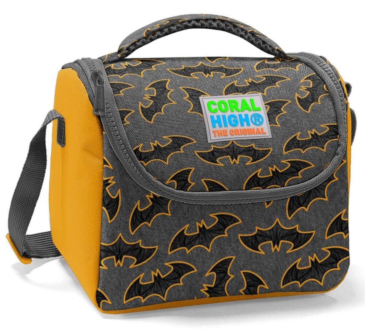 Coral High Siyah Yarasa Desenli   Isı Yalıtımlı Beslenme Çantası
