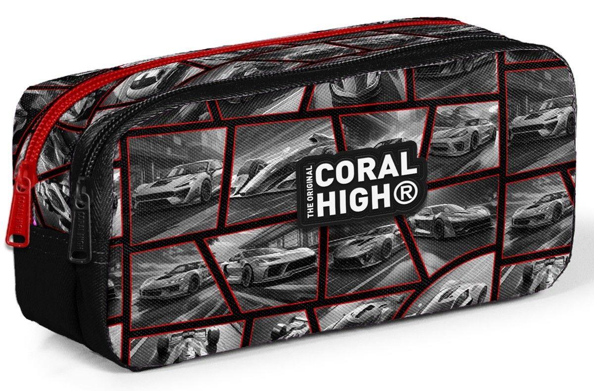 Coral High Siyah Yarış rabası Baskılı Erkek Çocuk İki Gözlü İlkokul Kalemliği 12120